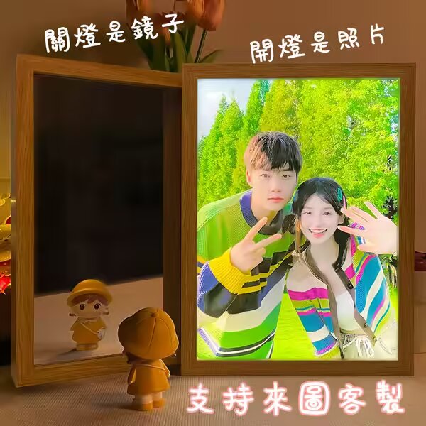 ⭐⭐⭐【客製鏡子燈光畫】——充電款無需連接電源,觸摸開關,三色變光,支持任意圖片來圖客製! ⭐⭐⭐【客製鏡子燈光畫】——充電款無需連接電源,觸摸開關,三色變光,支持任意圖片來圖客製!